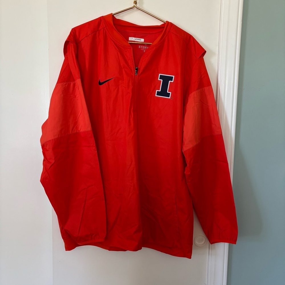 Nike Bright Orange Quarter-Zip Jacket with Emblem